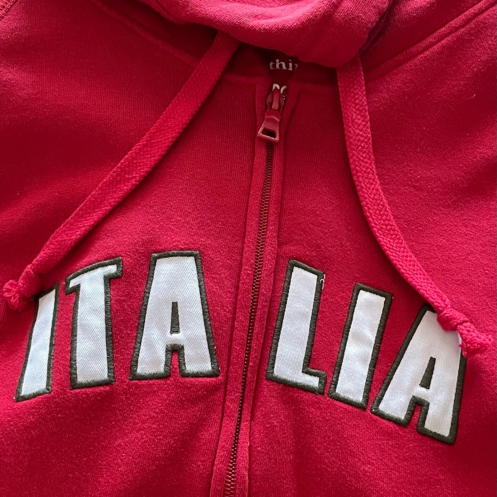NWOT Red Italia Hoodie Zip Up Sweatshirt by Machine - Men’s 2XL